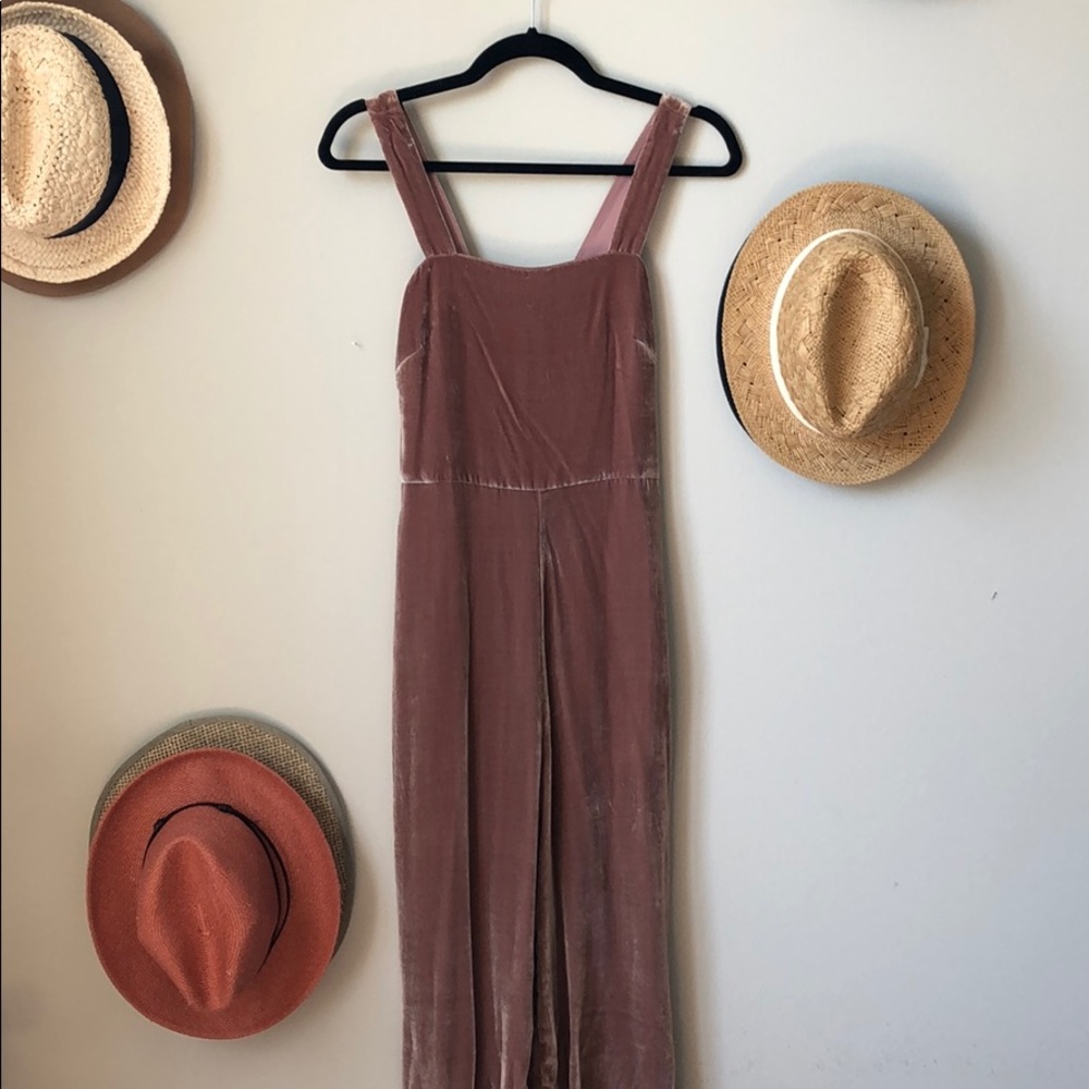 Madewell pink velvet jumpsuit 00